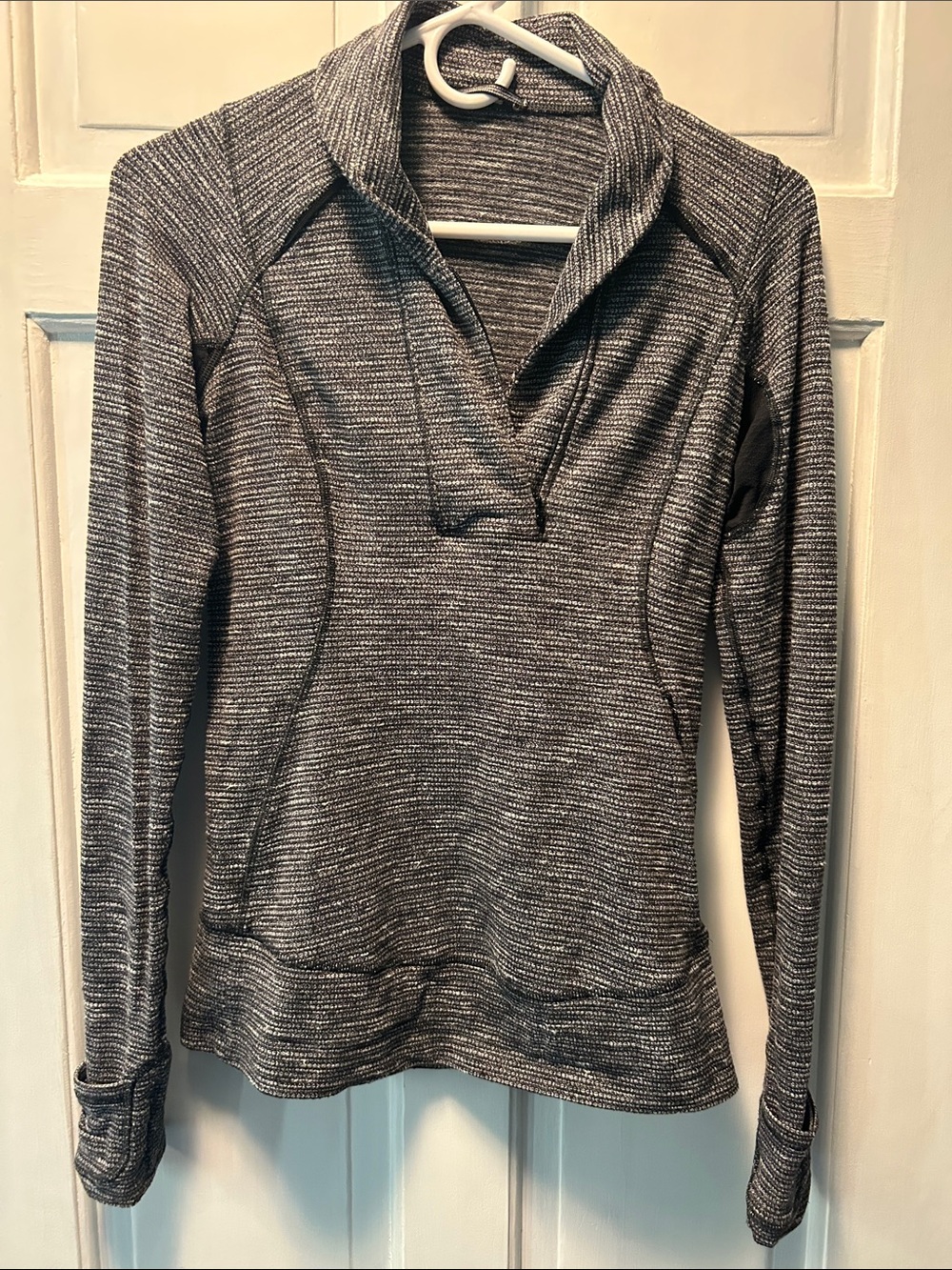 lululemon athletica Gray Striped Long-Sleeve Pullover